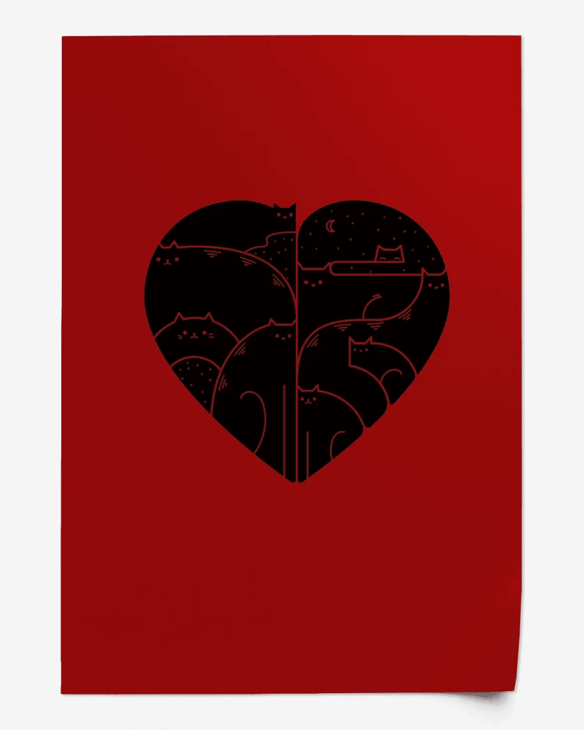 Print corazon de gat@ 02