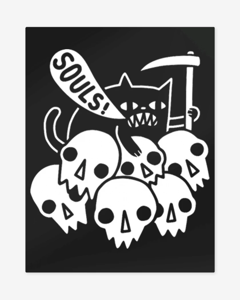 Print metalico Gatito de la muerte 02