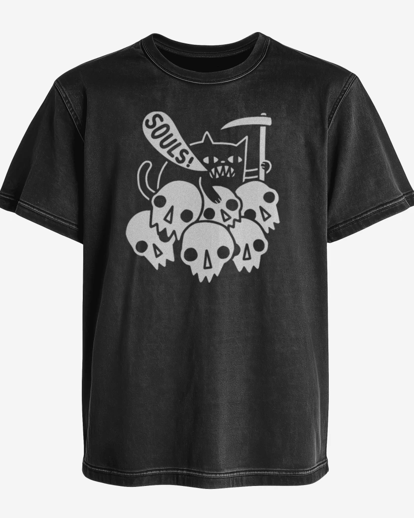 Polera desgastada Gatito de la muerte 02