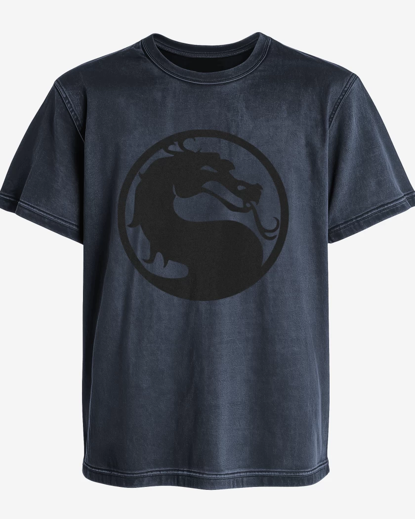 Polera desgastada Azul Marino de Mortal Kombat