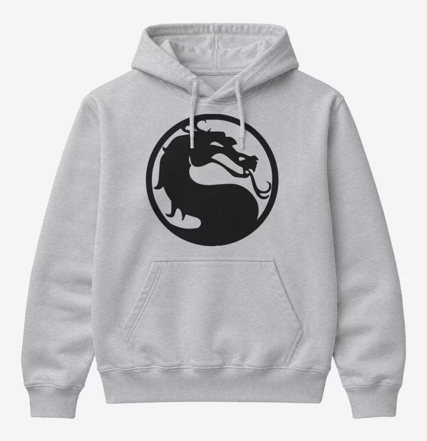 Poleron Canguro básico Gris Melange de Mortal Kombat