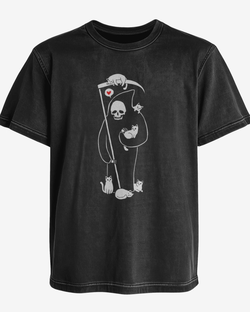 Polera desgastada Gatito de la muerte 03