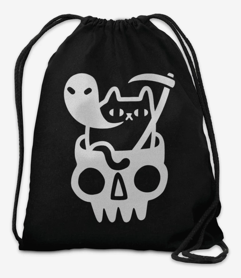 Mochila Negro de Gatito de la muerte 05