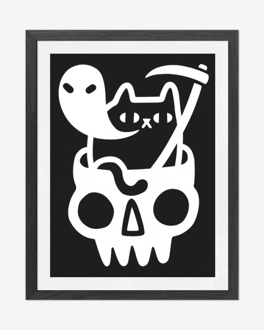 Cuadro decorativo Negro de Gatito de la muerte 05