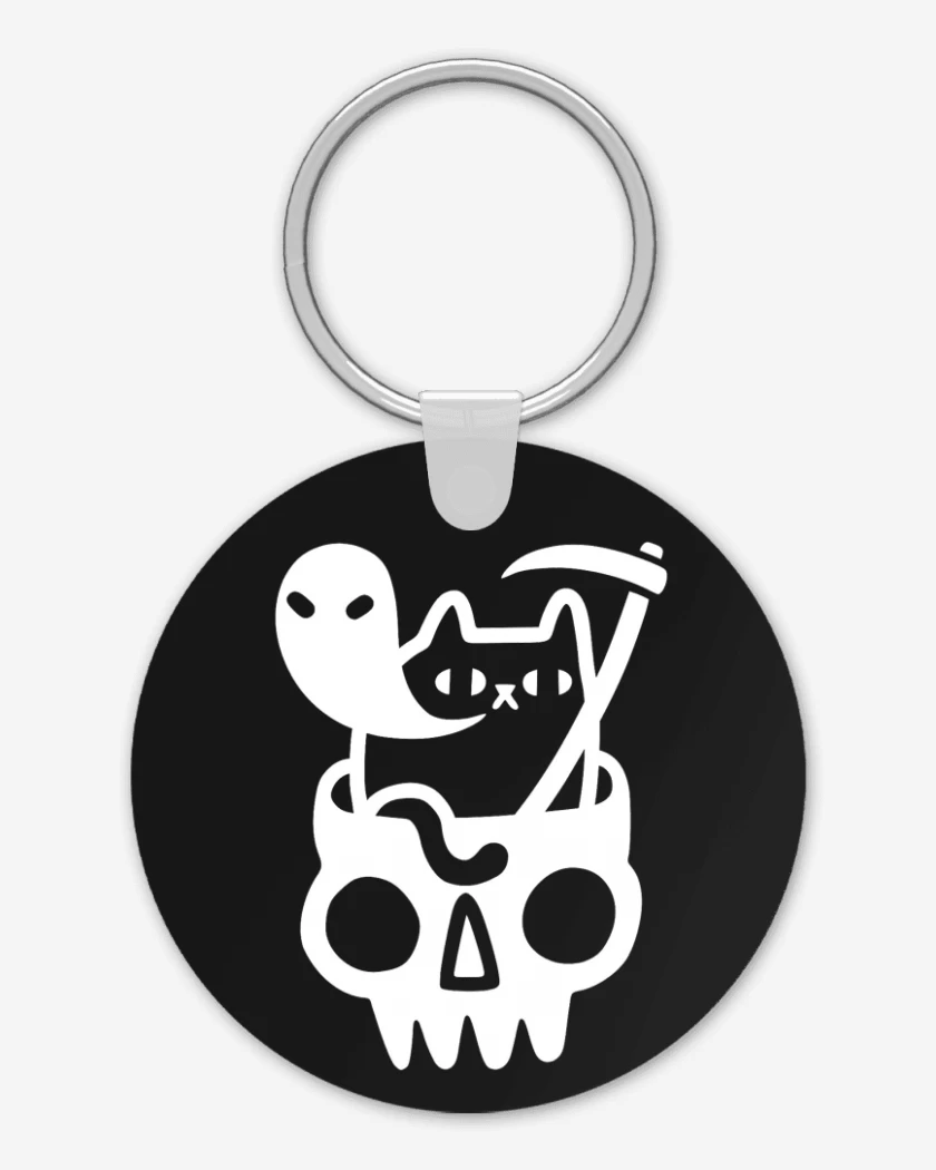 Llavero Negro de Gatito de la muerte 05