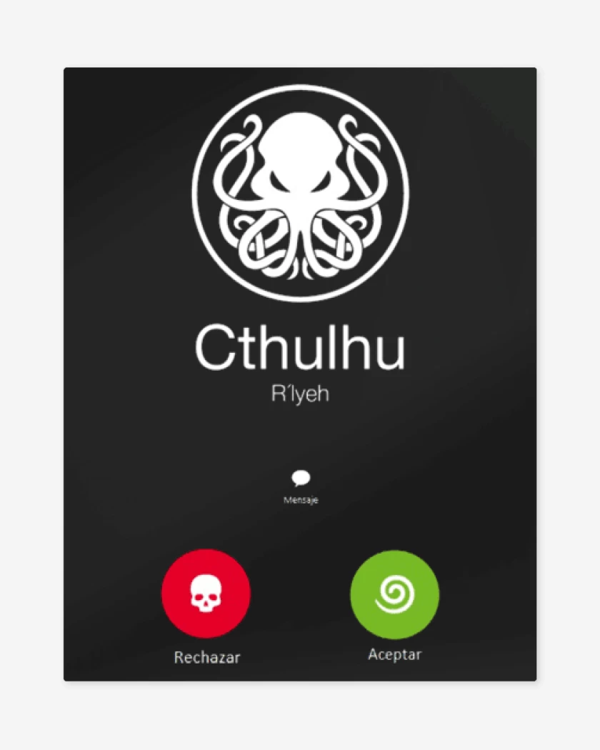 Print metalico Negro de La llamada de cthulhu