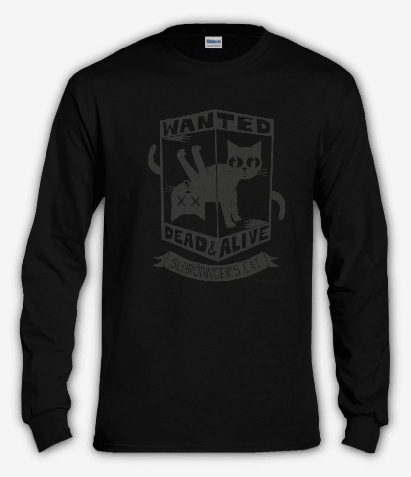 Polera manga larga Negro de Wanted cat