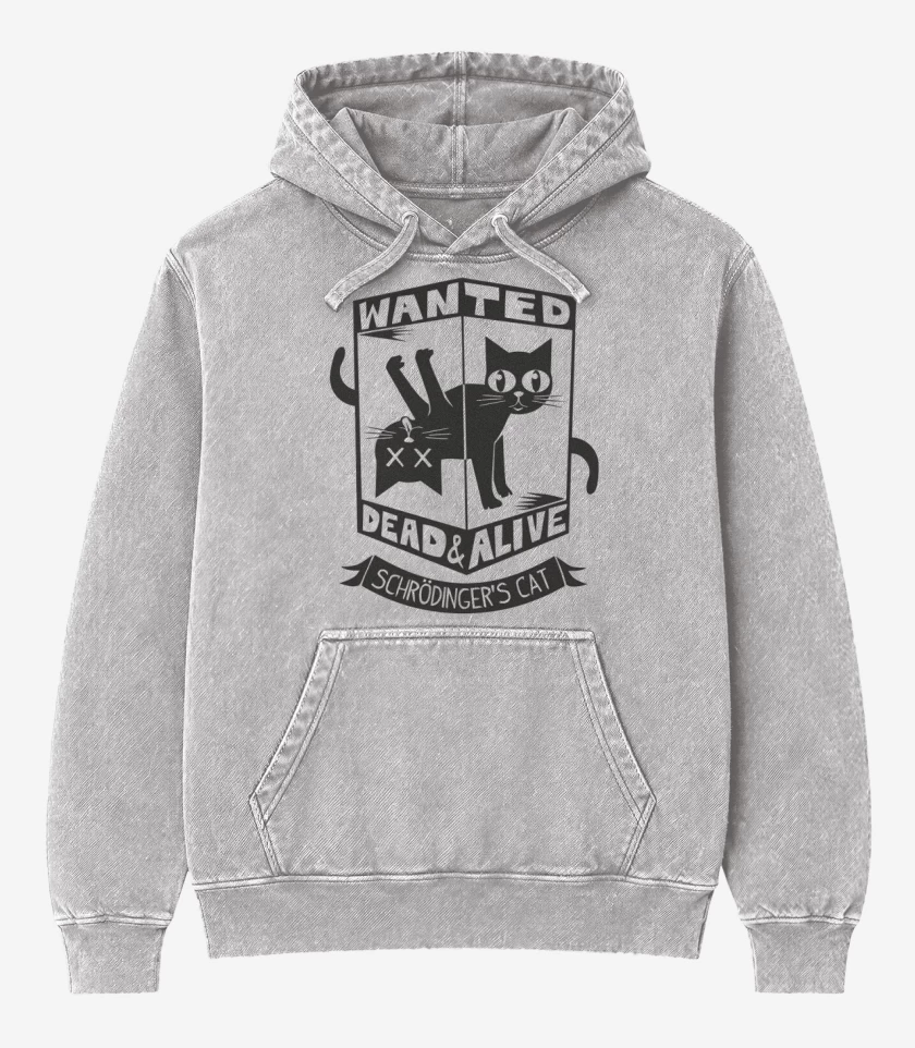 Poleron Canguro Acid Wash Gris Melange de Wanted cat