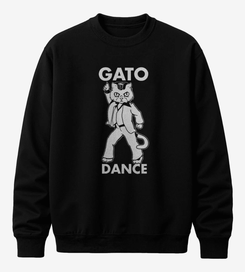 Poleron polo Negro de gato dance