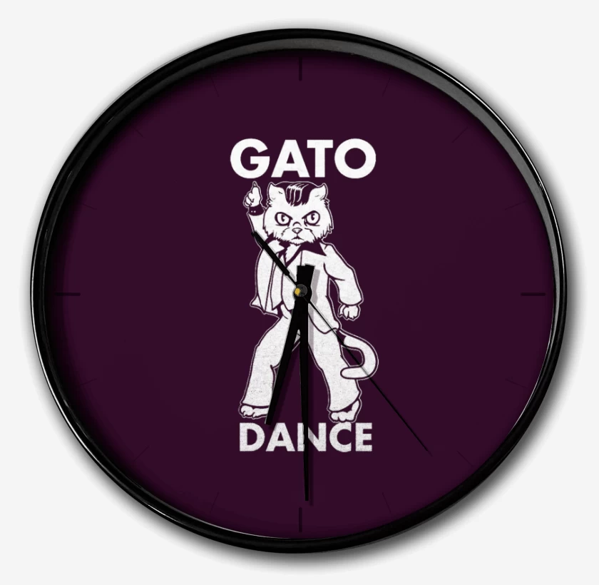 Reloj Morado de gato dance
