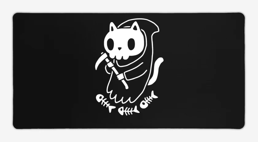 Mouse pad Gamer Negro de gatito de la muerte 06
