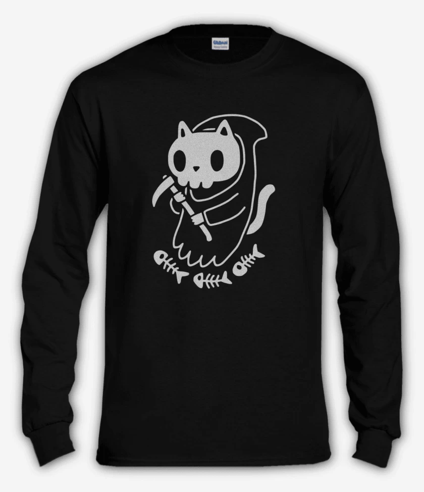 Polera manga larga gatito de la muerte 06