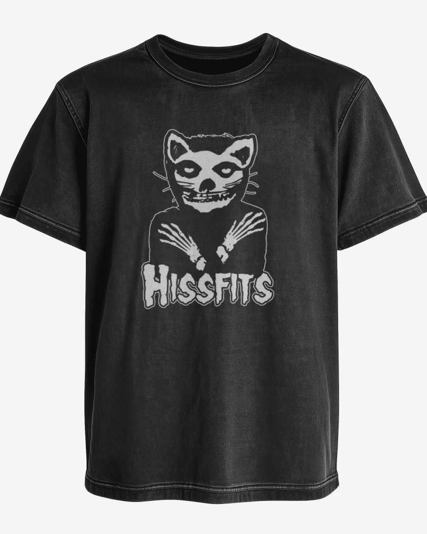 Polera desgastada Negro de gato misftis