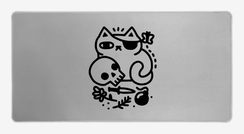 Mouse pad Gamer Gris Melange de gat@ pirata