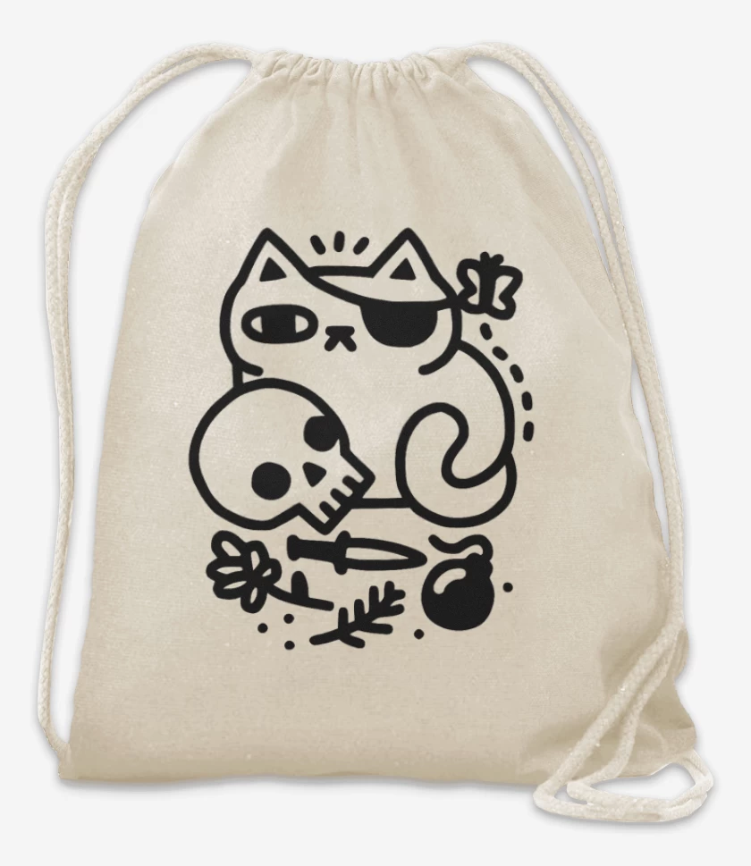 Mochila Blanco de gat@ pirata
