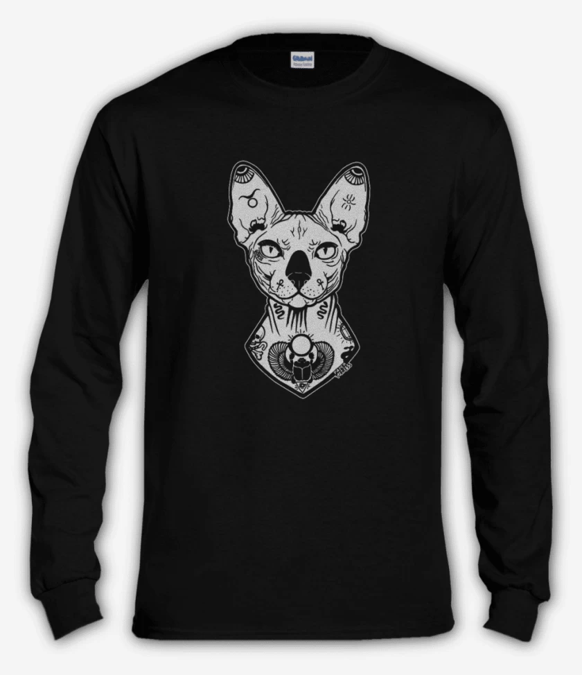 Polera manga larga Negro de Ink cat