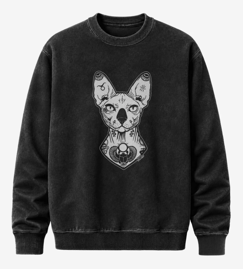 Poleron Polo Acid Wash Negro de Ink cat