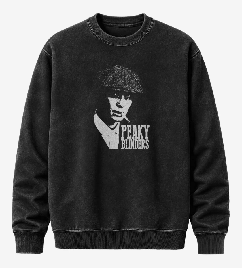 Poleron Polo Acid Wash Negro de Peaky blinders