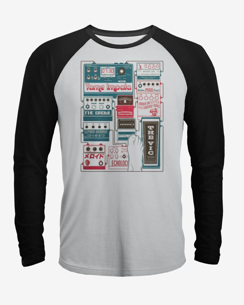 Polera Raglan Blanco / Negro de Tame Impala 2