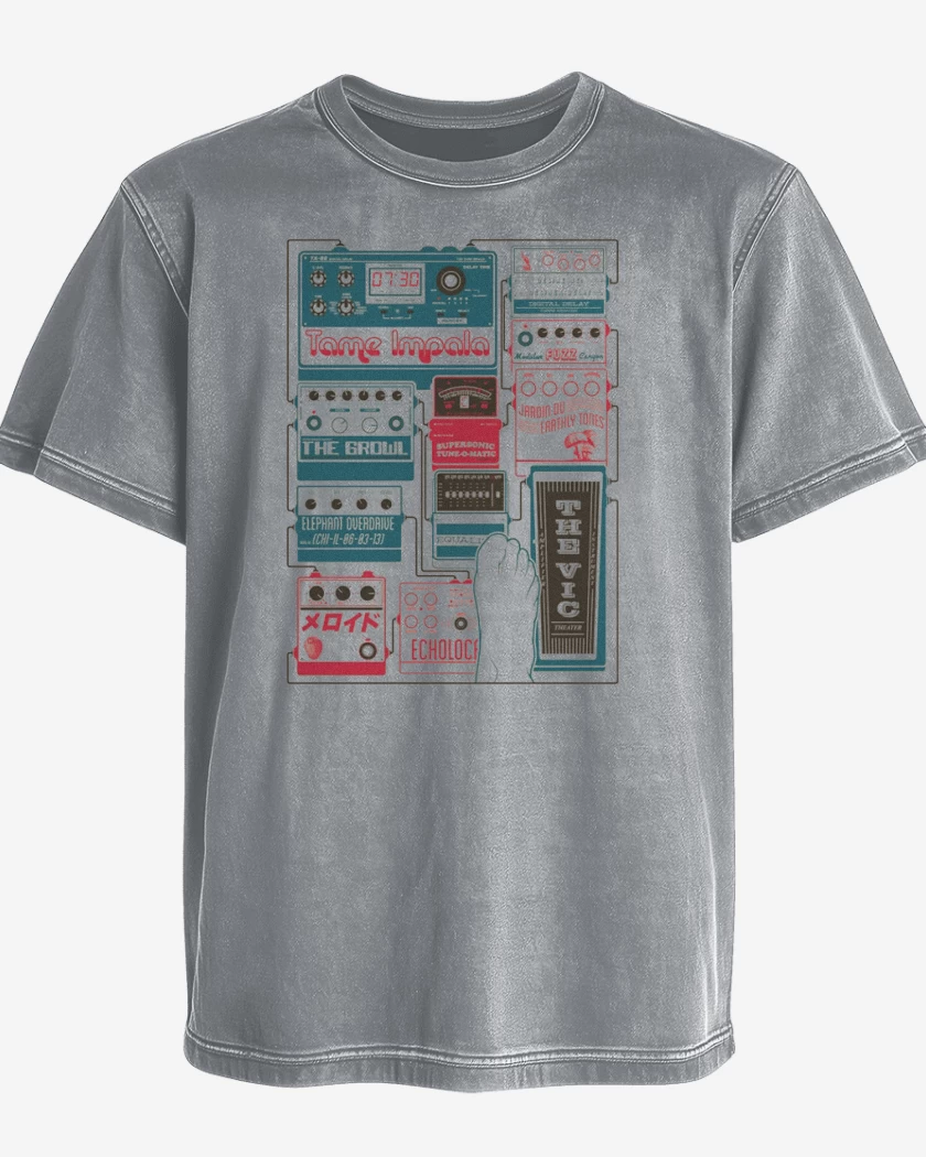 Polera desgastada Gris Melange de Tame Impala 2