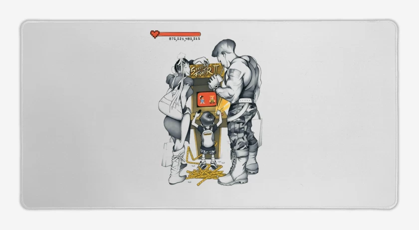 Mouse pad Gamer Blanco de Street Fighter kid 