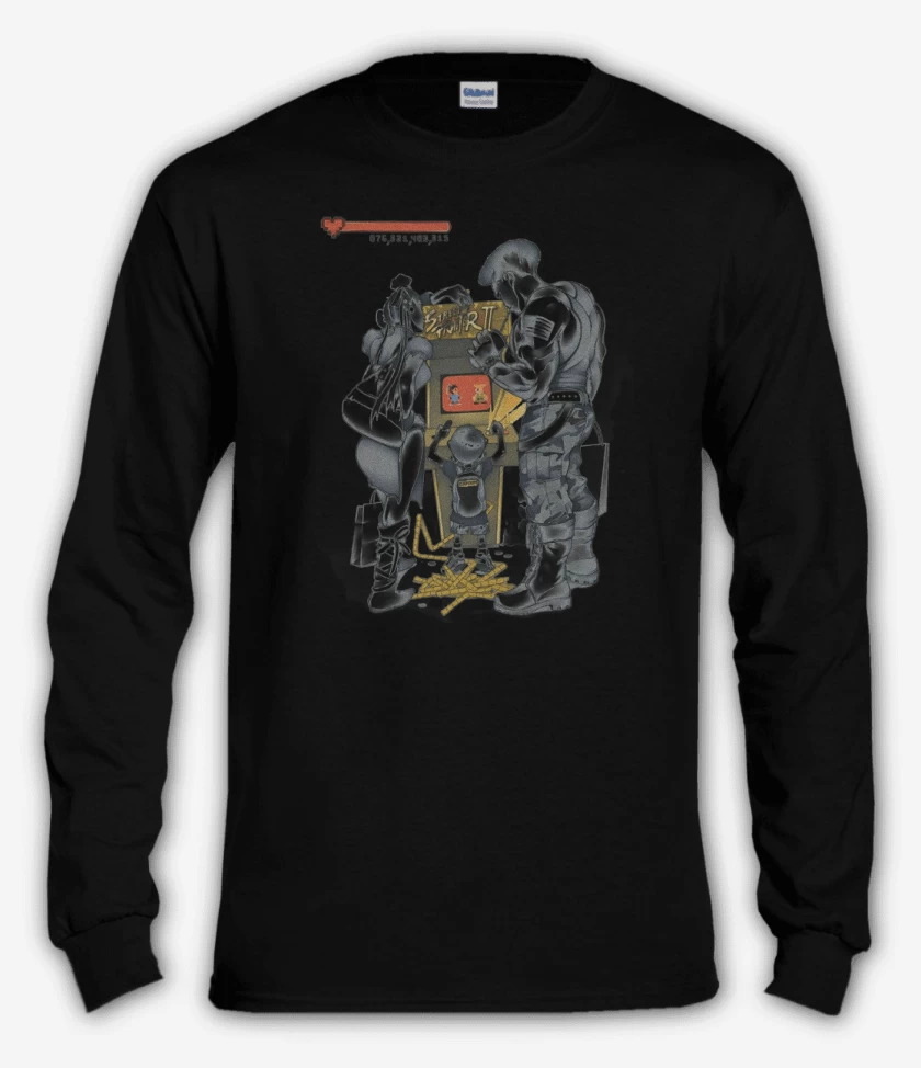 Polera manga larga Negro de Street Fighter kid 