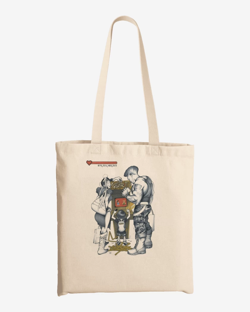 Totebag Blanco de Street Fighter kid 