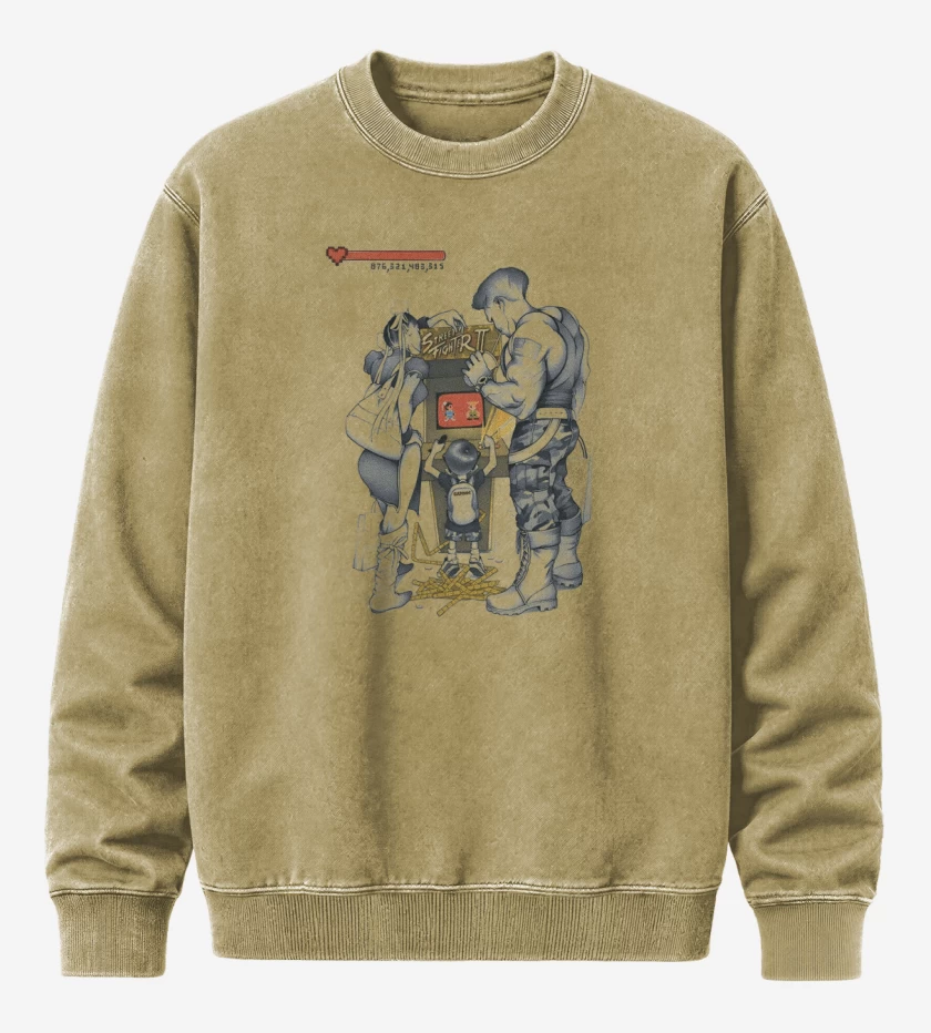 Poleron Polo Acid Wash Street Fighter kid 