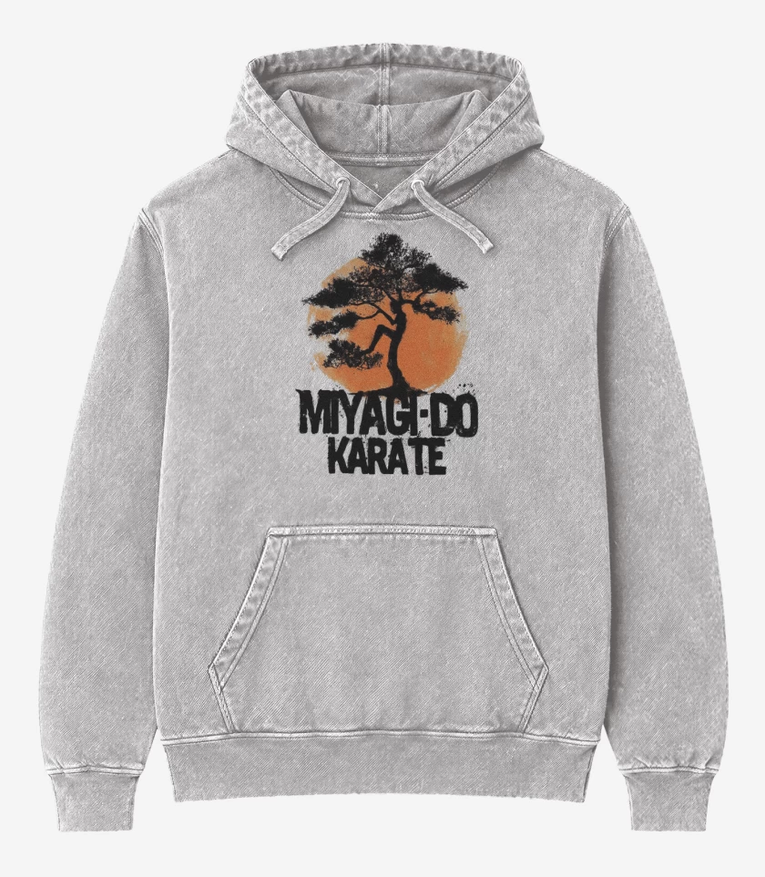 Poleron Canguro Acid Wash Gris Melange de MIYAGI DO KARATE 