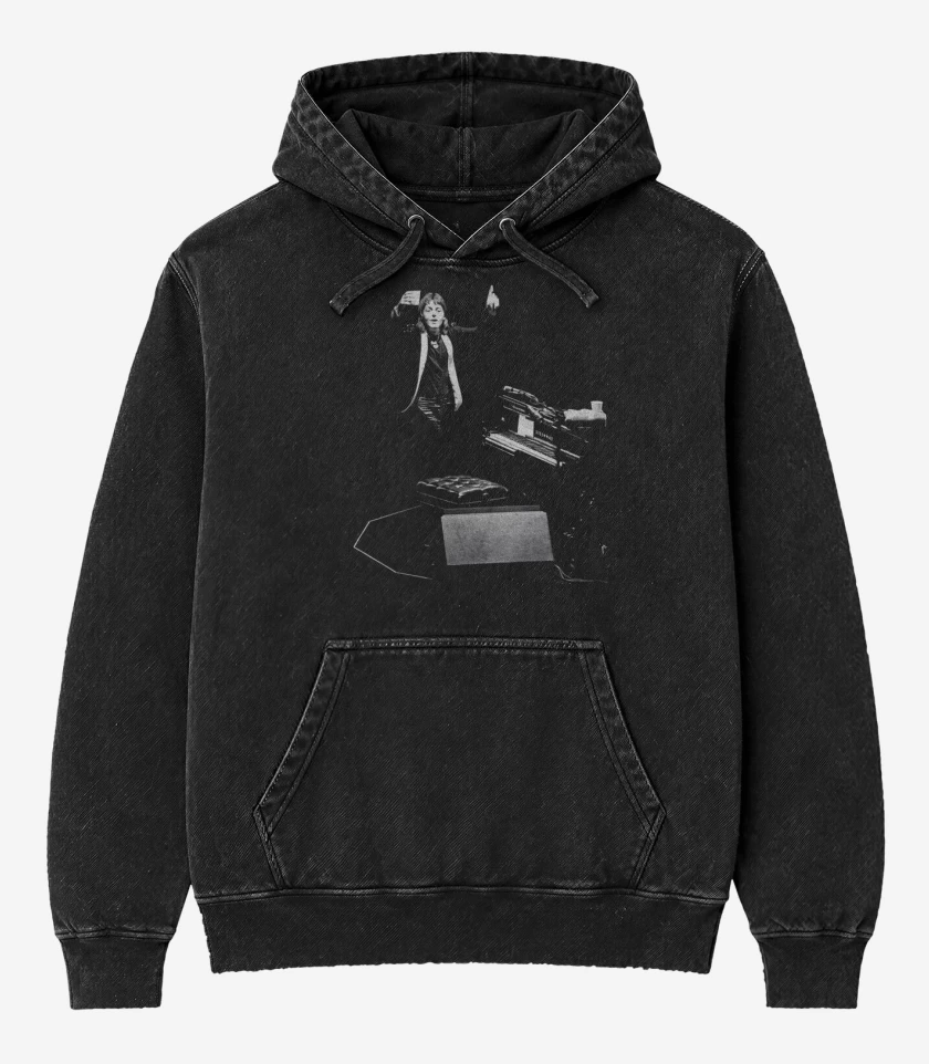 Poleron Canguro Acid Wash Negro de Paul piano 