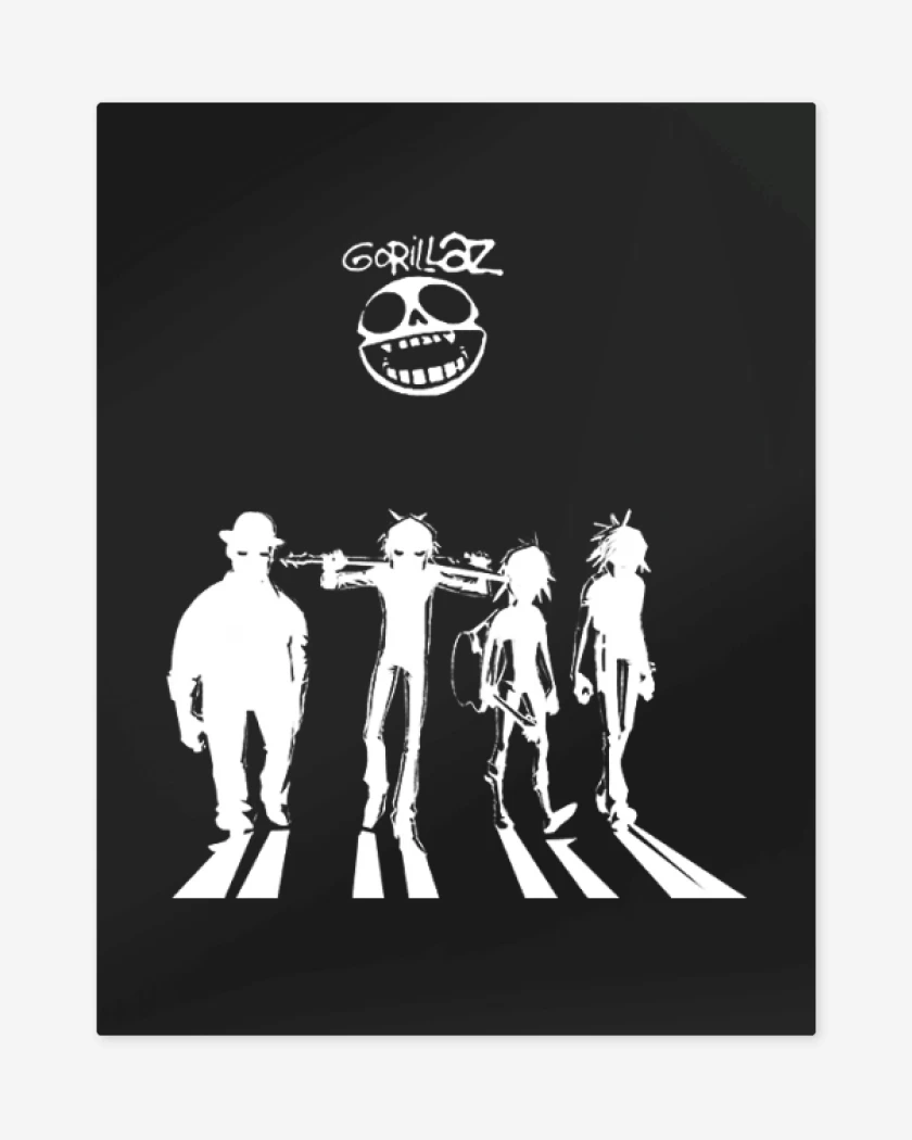 Print metalico Gorillaz naranja mecanica
