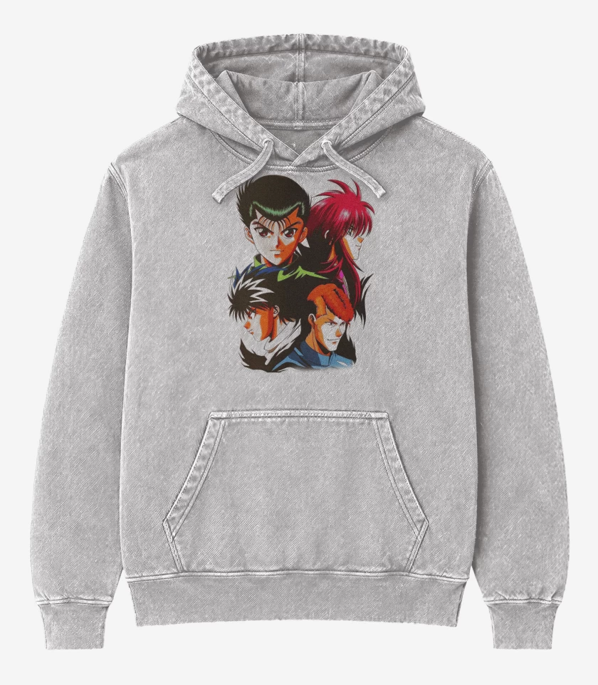 Poleron Canguro Acid Wash Gris Melange de Yuyu hakusho 2