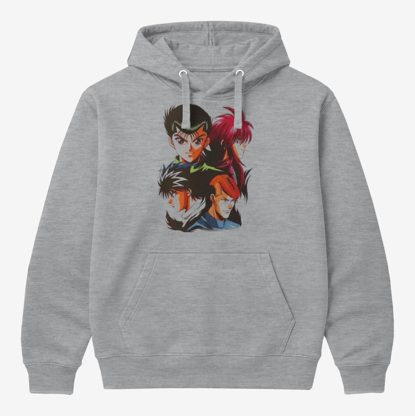 Polerón Canguro Gris Melange de Yuyu hakusho 2