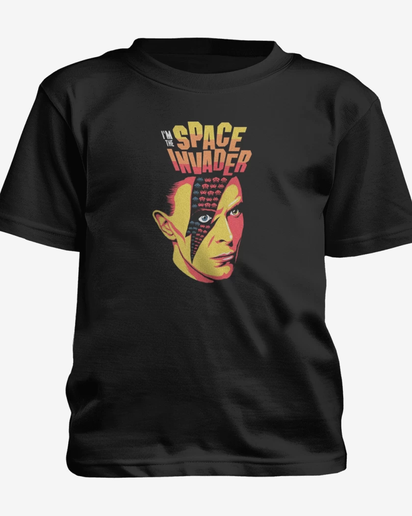 Polera de niño Negro de Bowie Space Invader