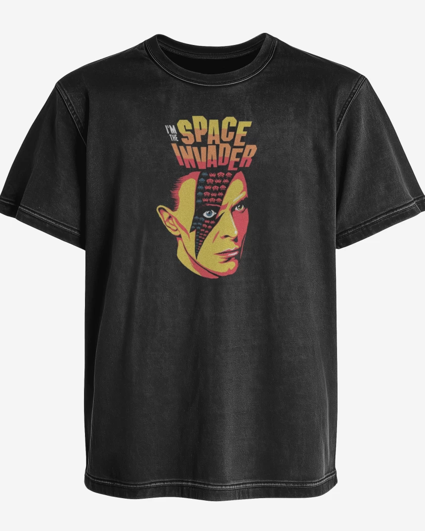 Polera desgastada Bowie Space Invader