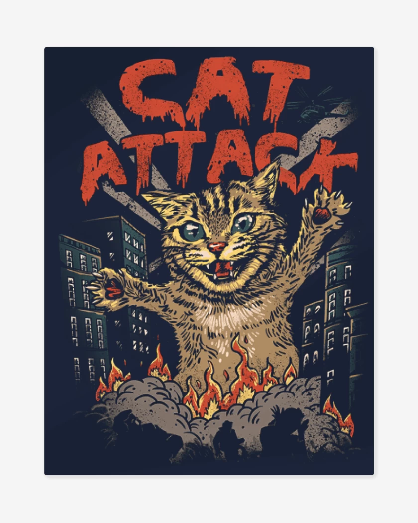 Print metalico Cat Attack
