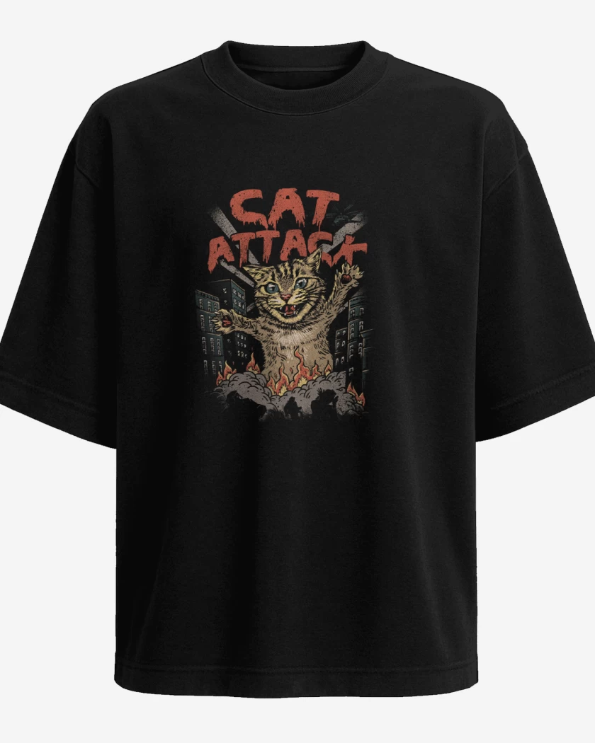 Polera Oversize Cat Attack