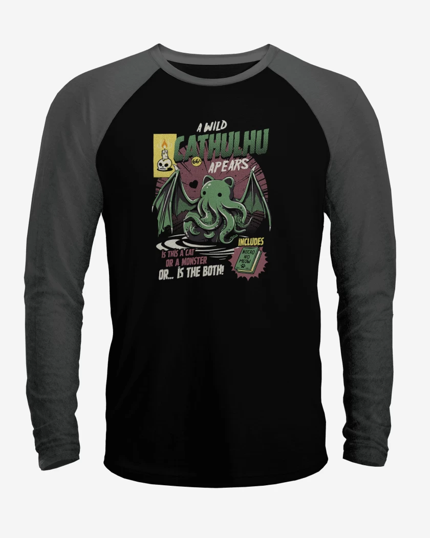 Polera Raglan Negro / Negro Heather de Cathulhu Wild