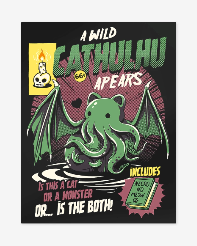 Print metalico Negro de Cathulhu Wild