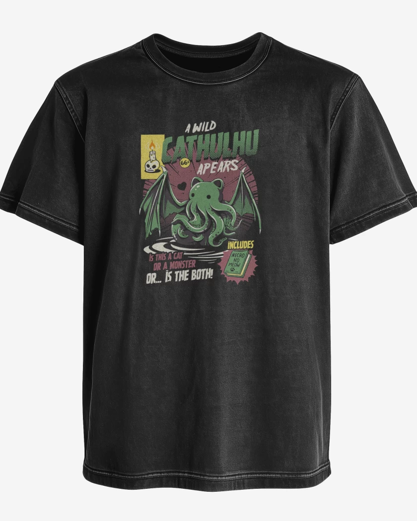 Polera desgastada Negro de Cathulhu Wild