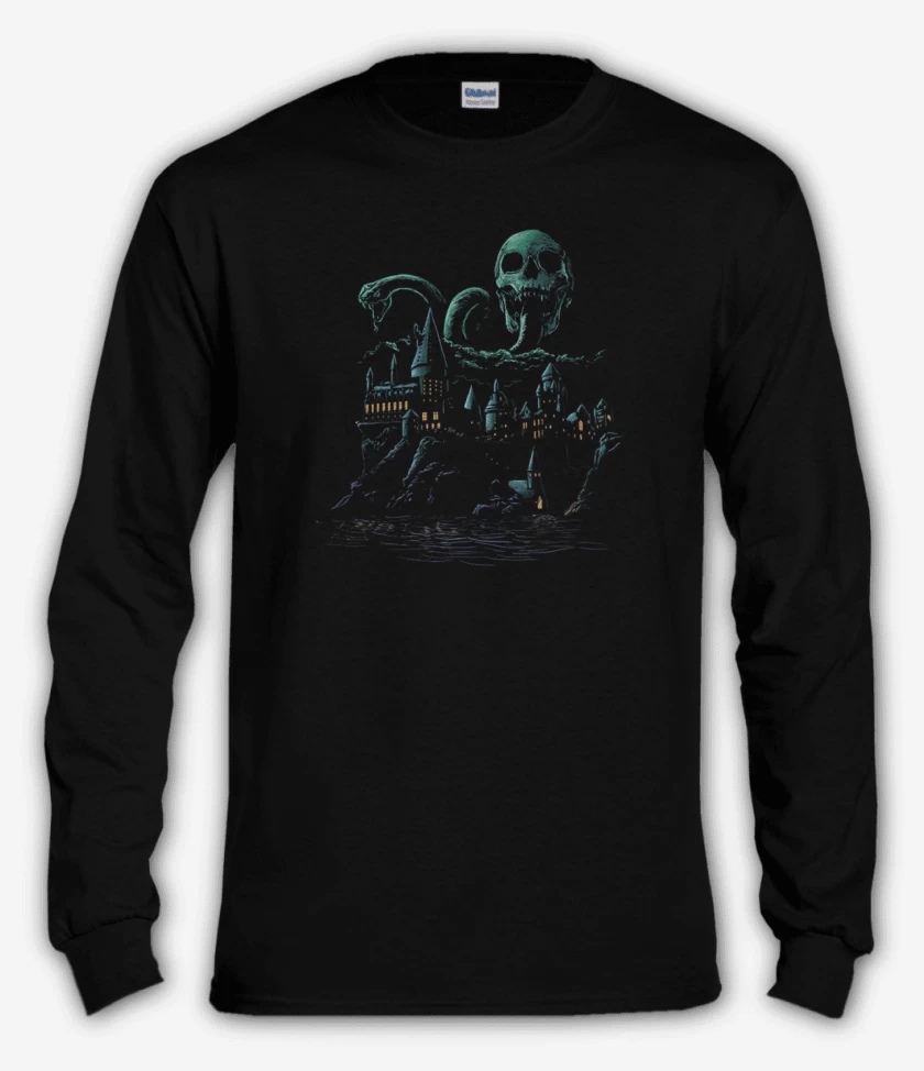 Polera manga larga Negro de Hogtwars Slythering
