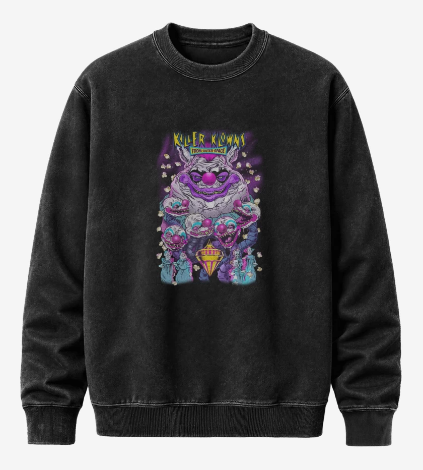 Poleron Polo Acid Wash Negro de Killers Clowns