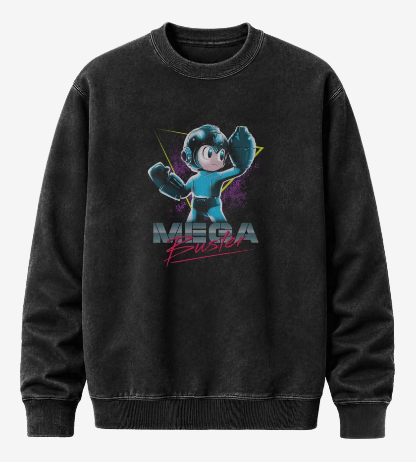 Poleron Polo Acid Wash Negro de Megaman X 