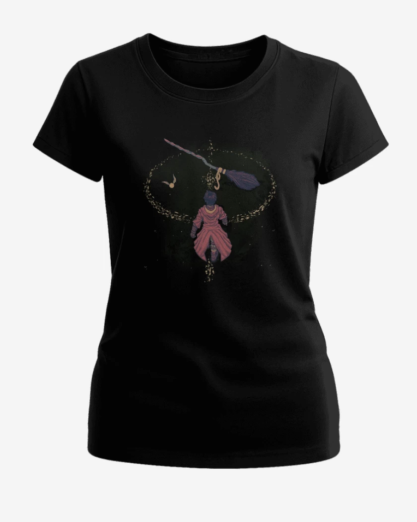 Polera de Mujer Negro de Harry Potter Quidditch