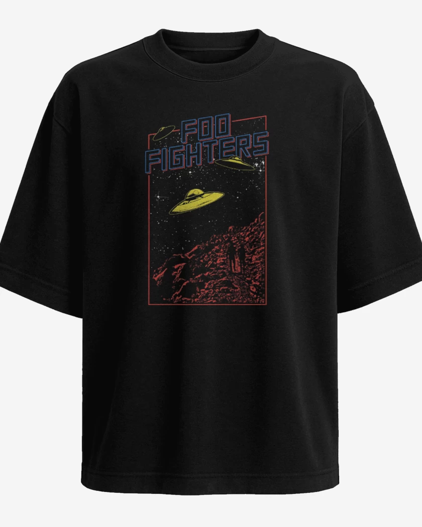 Polera Oversize Negro de Foo Fighters