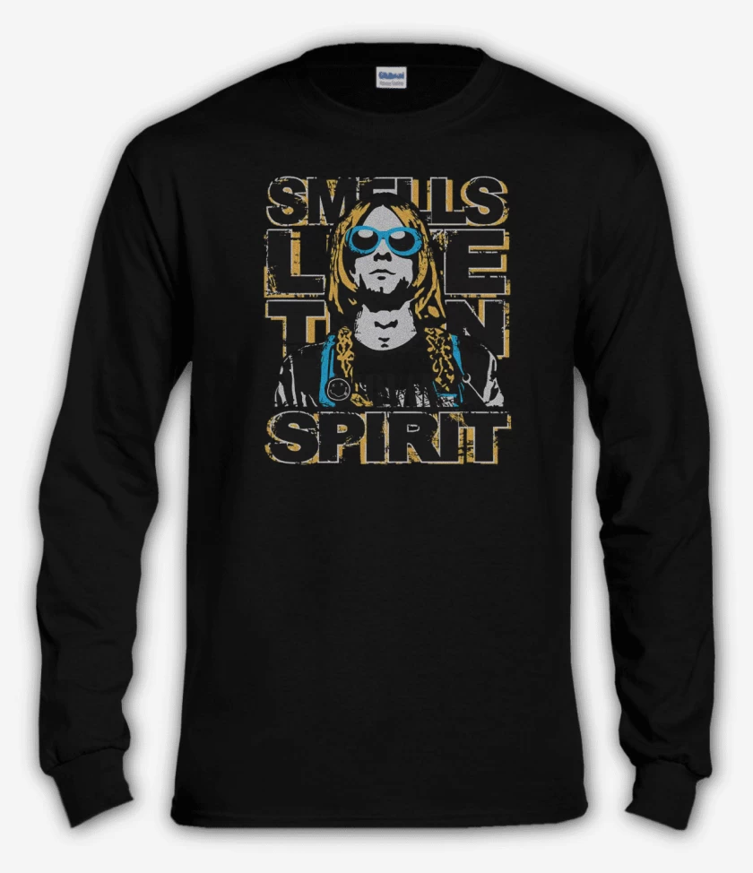 Polera manga larga Negro de Nirvana Kurtco