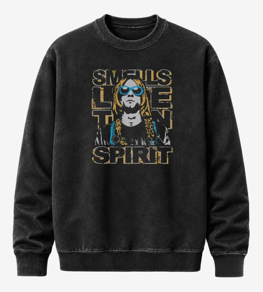 Poleron Polo Acid Wash Negro de Nirvana Kurtco