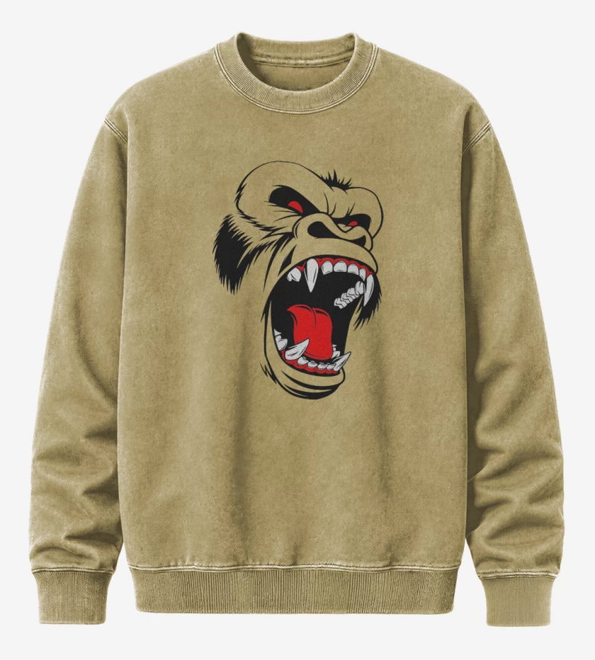 Poleron Polo Acid Wash Beige de Gorila rabioso