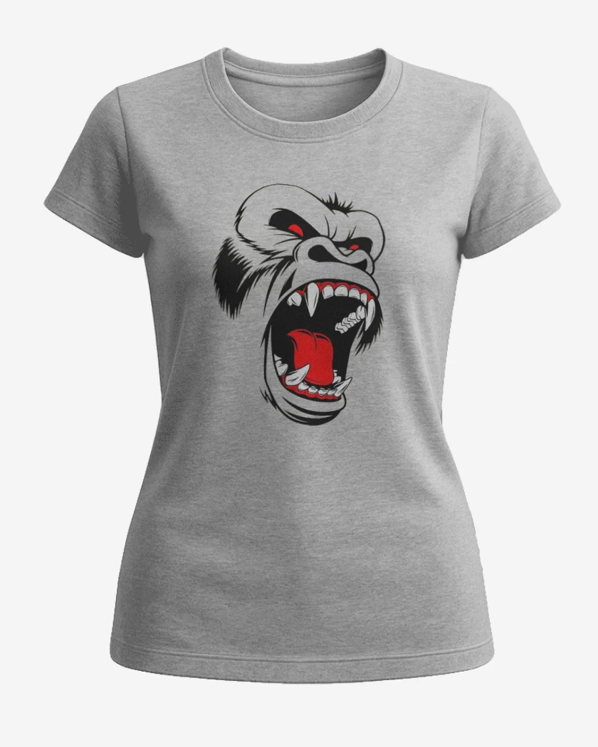 Polera de Mujer Gris Melange de Gorila rabioso