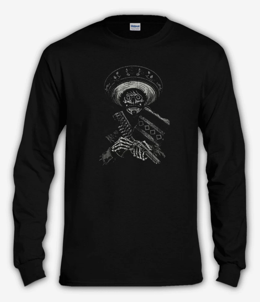 Polera manga larga Negro de Skull bandido
